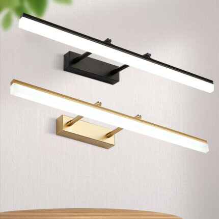 Bathroom Led Wall Lamps Golden Black Chrome Aluminum Lighting For The Shower Above The Mirror Indoor