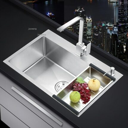 Bathroom Stainless Steel Kitchen Sinks Apartment Undermount Kitchen Sink Fixture Washing Basin Home Improvement Single Slot 1