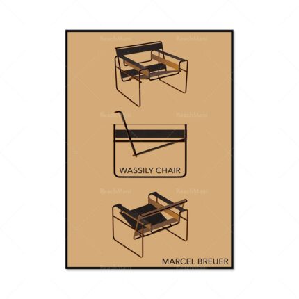 Bauhaus Prints Breuer Wassily Chair Exhibition Poster Minimalist Abstract Scandinavian Office Decoration Gift Ideas 1