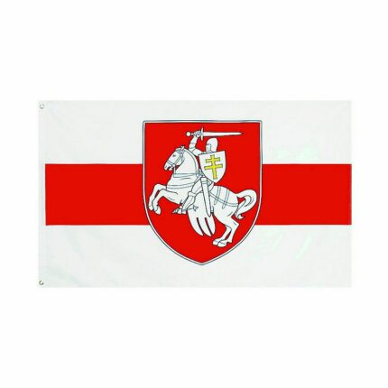 Belarus White Knight Pagonya Flag 90x150cm Polyester Belarusian Ensign With Coat Of Arms Flag For Decoration 1