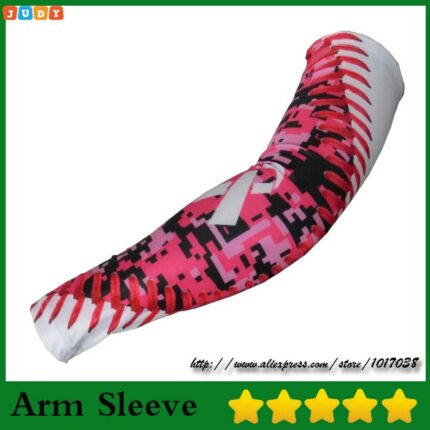 Breast Cancer Awareness Arm Sleeves Moisture Wicking Compression Sports Arm Sleeve Camo Baseball Flames Cancer Breast 1