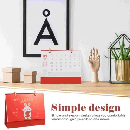 Calendar Desk Monthly Planner Year Desktop New Rabbit Small Standing Tabletop Table Standchinese Tearable Daily Organizer 1
