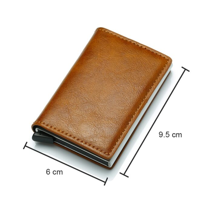 Carbon Fiber Rfid Card Holder Men Wallets Money Bag Zipper Coin Purse Small Leather Mini Slim 4