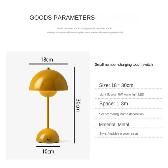 Charging Touch Dimming Bud Table Lamp Danish Designer Modern Simple Fashion Bedside Lamp Study Eye Protecting 4