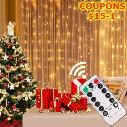 Christmas Curtain Garland Led Lights Usb Remote Control Fairy Lights String Holiday Wedding Decoration For Bedroom
