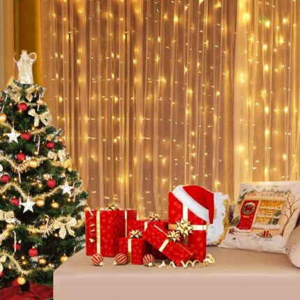 Christmas Decoration Curtain Led String Lights 100 200 300 Leds Remote Control Holiday Wedding Fairy Garland 1