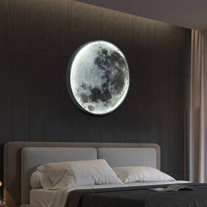 Creative Moon Lamp Round Led Moonlight Decoration Wall Light For Bedroom Bedside Sofa Background Children S 3