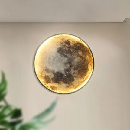 Creative Moon Lamp Round Led Moonlight Decoration Wall Light For Bedroom Bedside Sofa Background Children S