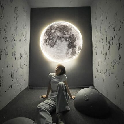 Creative Moon Wall Lamp Round Led Moonlight Decoration Wall Ceiling Light For Bedroom Bedside Sofa Background 1
