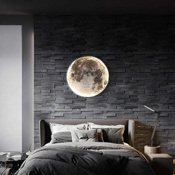 Creative Moon Wall Lamp Round Led Moonlight Decoration Wall Ceiling Light For Bedroom Bedside Sofa Background 4