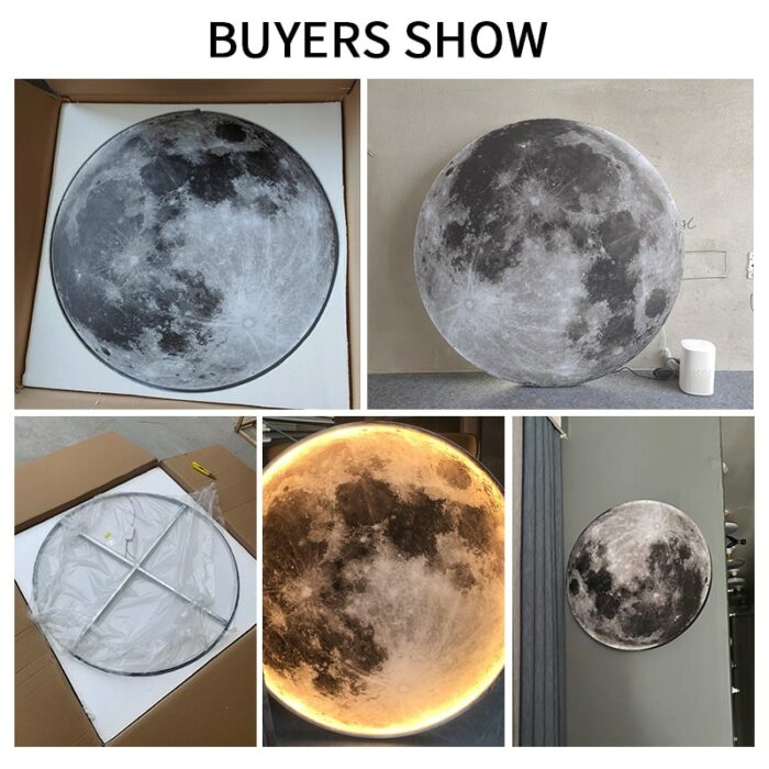 Creative Moon Wall Lamp Round Led Moonlight Decoration Wall Ceiling Light For Bedroom Bedside Sofa Background 5