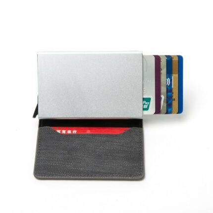 Custom Name Business Bank Credit Card Holder Men Wallet Coin Leather Wallet Rfid Aluminium Box Cardholder 1