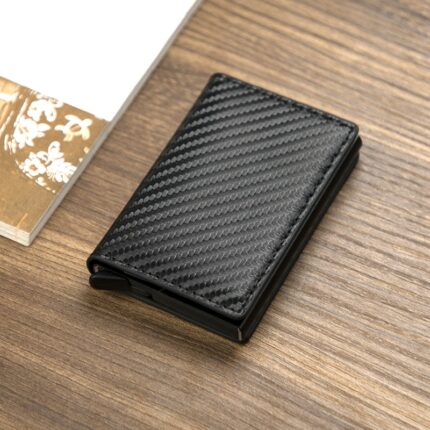 Custom Name Business Bank Credit Card Holder Men Wallet Coin Leather Wallet Rfid Aluminium Box Cardholder
