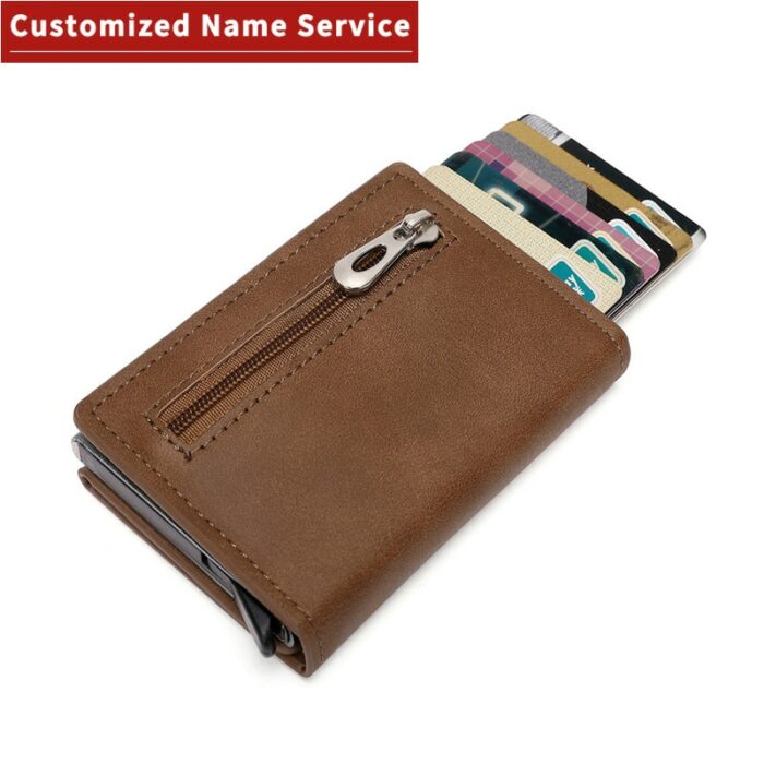 Customized 2022 Men Leather Wallet Rfid Anti Magnetic Credit Cards Holder Wallet With Organizer Coin Pocket 2