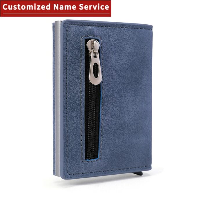 Customized 2022 Men Leather Wallet Rfid Anti Magnetic Credit Cards Holder Wallet With Organizer Coin Pocket 3