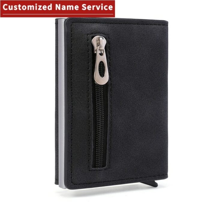 Customized 2022 Men Leather Wallet Rfid Anti Magnetic Credit Cards Holder Wallet With Organizer Coin Pocket 4