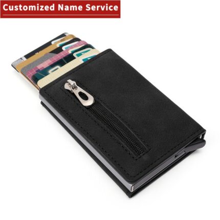 Customized 2022 Men Leather Wallet Rfid Anti Magnetic Credit Cards Holder Wallet With Organizer Coin Pocket