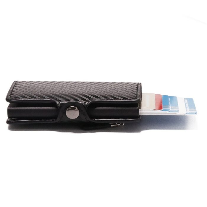 Customized Anti Theft Carbon Wallet Men Fiber Credit Card Holder Organizer Zipper Coins Pocket Rfid Card 4