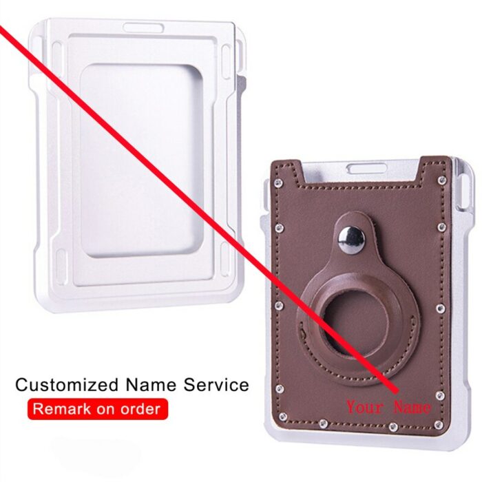 Customized Name 2022 New Rfid Card Holder Men Women Airtag Card Wallet Leather Bank Cards Case 2