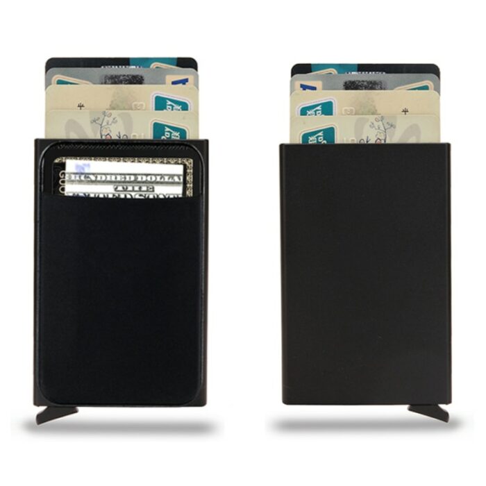 Dienqi Rfid Smart Wallet Card Holder Metal Thin Slim Men Women Wallets Pop Up Minimalist Wallet 5