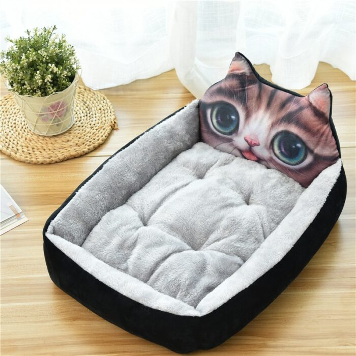 Dog Kennel Winter Warm Large And Small Dog Net Red Cartoon Pet Kennel Bed Dog Mat 3.jpg