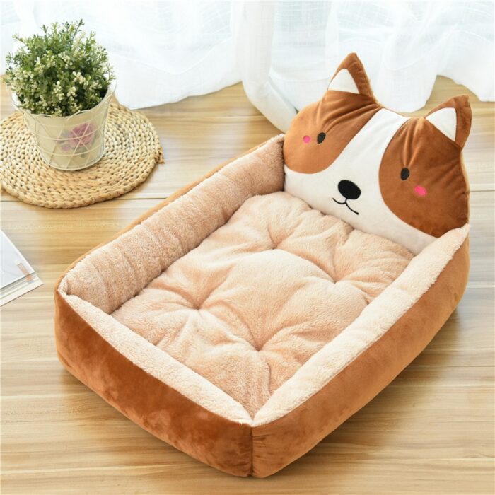 Dog Kennel Winter Warm Large And Small Dog Net Red Cartoon Pet Kennel Bed Dog Mat 4.jpg