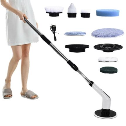 Electric Cleaning Turbo Scrub Brush Multifunctional Long Handle Cordless Spin Scrubber Cleaning Brush Bathroom Accessories