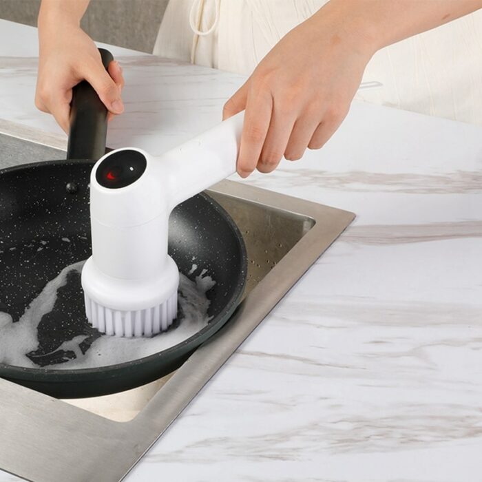 Electric Spin Scrubber Cordless Power Scrubber Cleaning Brush With 2 Rotating Speeds And 5 Brush Heads 2