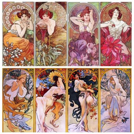 Famous Painter Alphonse Maria Mucha Four Seasons Ab Diamond Painting Art Full Drills Mosaic Cross Stitch.jpg