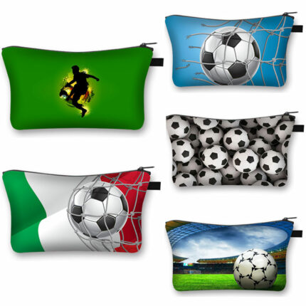 Fashion Football Hot Blooded Toiletry Kits Girls Makeup Bag Portable Travel Cosmetic Bags For Young Boys