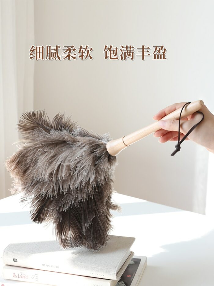 Feather Duster Gray White Ostrich Feather Duster Household Dust Remove Brush Dust Sweeping Artifact No Lint 2