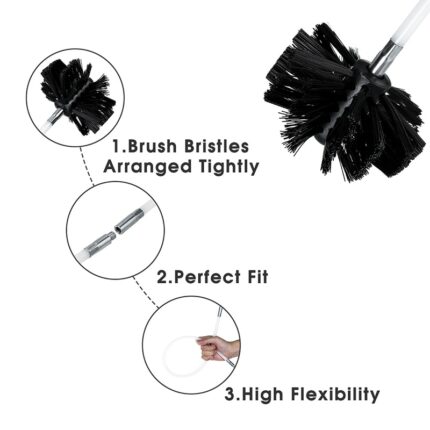 Flexible 12pc Rods With 1pc Brush Head Chimney Cleaner Sweep Rotary Fireplaces Inner Wall Cleaning Brush 1