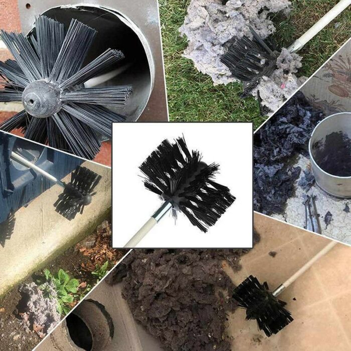 Flexible 12pc Rods With 1pc Brush Head Chimney Cleaner Sweep Rotary Fireplaces Inner Wall Cleaning Brush 5