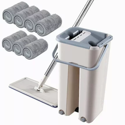 Floor Mop Microfiber Squeeze Mops Wet Mop With Bucket Cloth Squeeze Cleaning Bathroom Mop For Wash