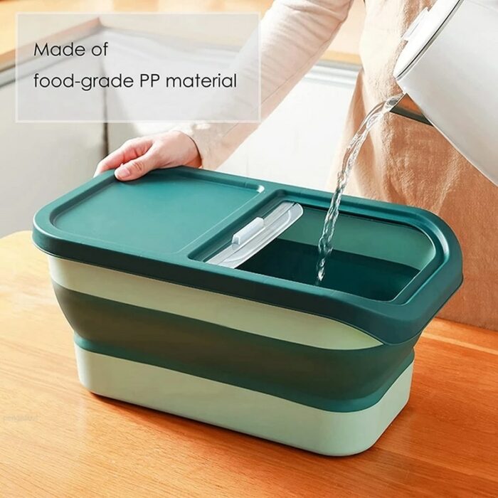 Foldable Pet Food Container Large Capacity Cat Food Containers With Measuring Cup Storage Sealed Jar Container 3.jpg