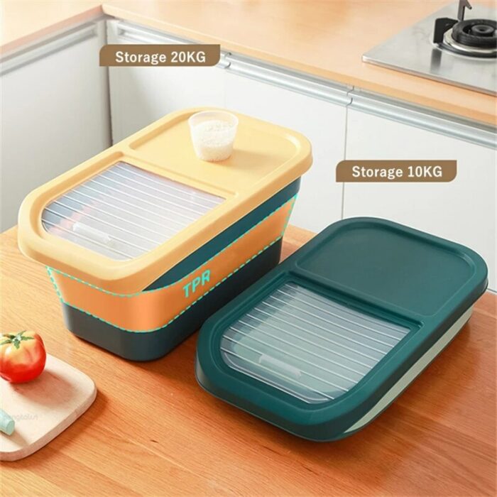 Foldable Pet Food Container Large Capacity Cat Food Containers With Measuring Cup Storage Sealed Jar Container 4.jpg