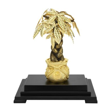 Gold Foil Fortune Tree Ornamentwine Cabinet Decoration Home Living Room Office For Lucky Money Creative Opening 1