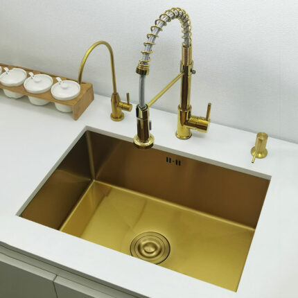 Gold Kitchen Sink 304 Stainless Steel Sinks Above Counter Or Undermount Installation Single Basin Bar Sink 1