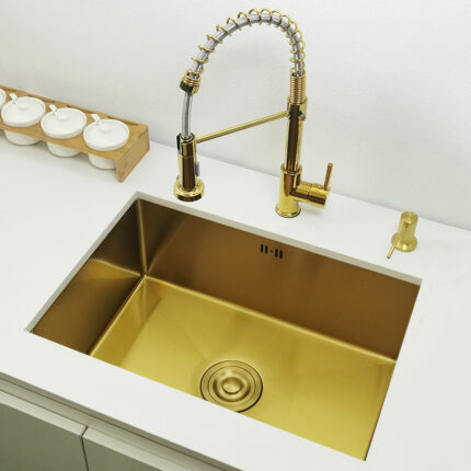 Gold Kitchen Sink 304 Stainless Steel Sinks Above Counter Or Undermount Installation Single Basin Bar Sink