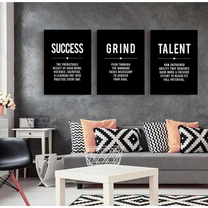 Grind Hustle Success Motivational Posters And Prints Office Decor Modern Art Entrepreneur Motivation Canvas Painting Pictures 2