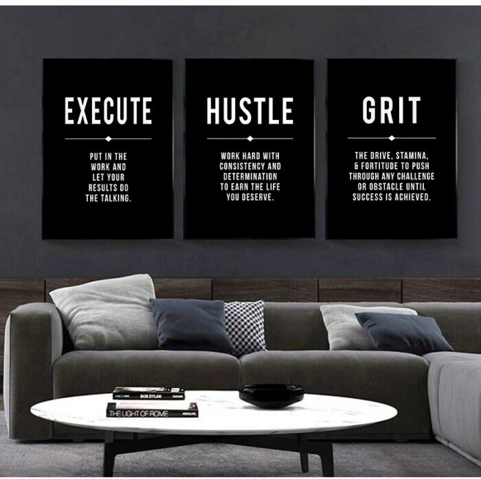 Grind Hustle Success Motivational Posters And Prints Office Decor Modern Art Entrepreneur Motivation Canvas Painting Pictures 3