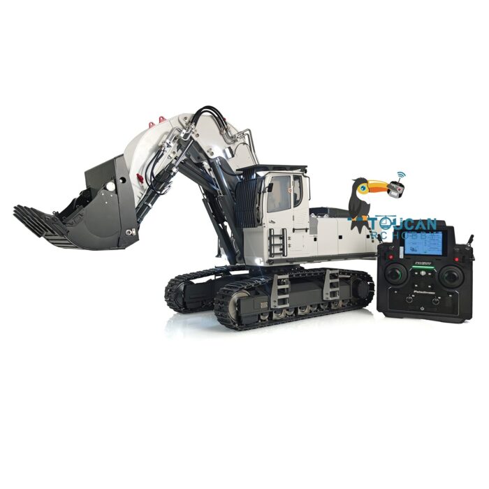 Huina 1 14 Kabolite K970 200 Metal Front Shove Hydraulic Rc Excavator White Painted Rtr Remote 2