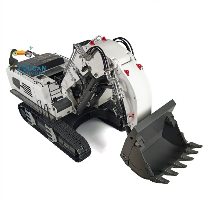 Huina 1 14 Kabolite K970 200 Metal Front Shove Hydraulic Rc Excavator White Painted Rtr Remote 4