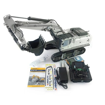 Huina 2 4g 1 14 Kabolite Rc Excavator K970 Metal Hydraulic Tracked Toys Model Painted White 1