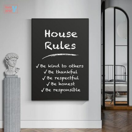House Rules Wall Art Poster Motivational Quote Canvas Painting Inspiration Hd Print Picture Office Canvas Poster 1