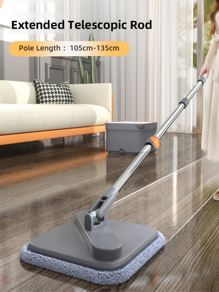 Joybos Spin Mop With Bucket Hand Free Squeeze Mop Automatic Separation Flat Mops Floor Cleaning With 3