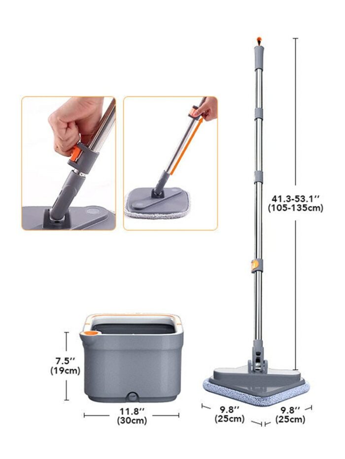 Joybos Spin Mop With Bucket Hand Free Squeeze Mop Automatic Separation Flat Mops Floor Cleaning With 5