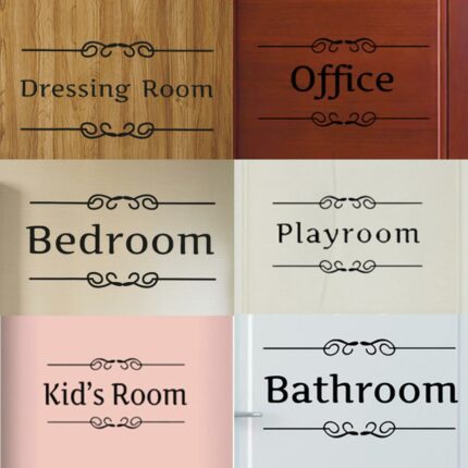 Kitchen Bathroom Bedroom Playroom Office Entrance Sign Door Stickers Vinyl Wall Art Toilet Entrance Sign Door 1