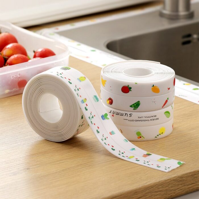 Kitchen Sink Waterproof Sticker Anti Mold Waterproof Tape Bathroom Countertop Toilet Gap Self Adhesive Seam Tape 2