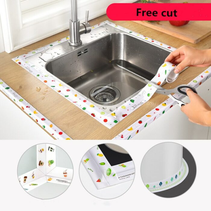 Kitchen Sink Waterproof Sticker Anti Mold Waterproof Tape Bathroom Countertop Toilet Gap Self Adhesive Seam Tape 4